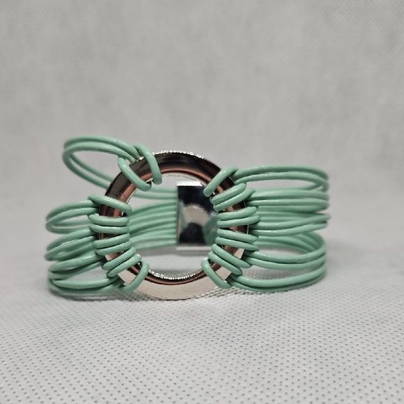 Jewelry - Mint Green Wire Wrapped Silver Ring